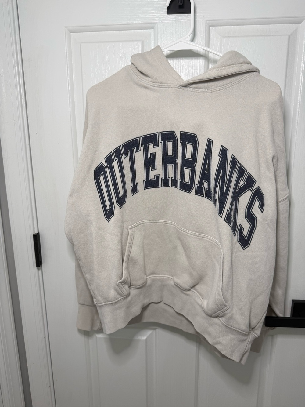 Altar'd State White Pullover Hoodie with Outerbanks Print